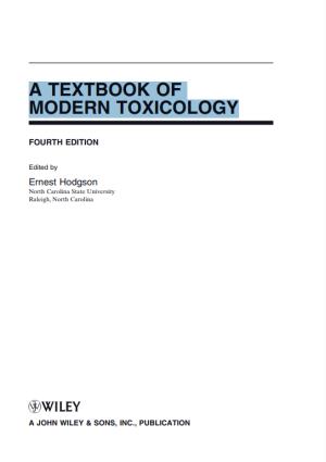 A TEXTBOOK OF MODERN TOXICOLOGY