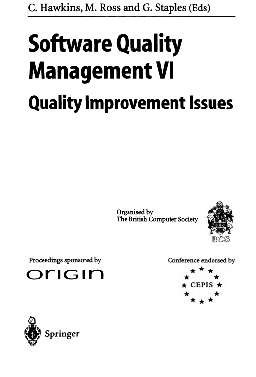 Software Quality Management VI