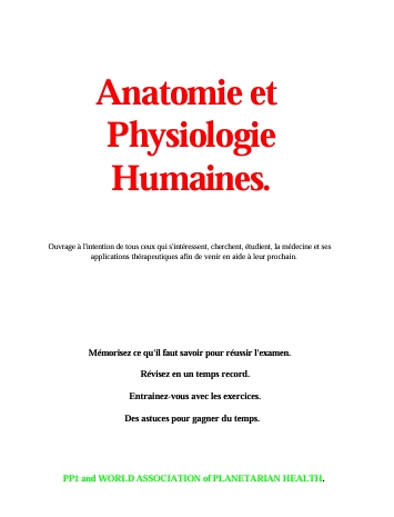 Anatomie et Physiologie Humaines.